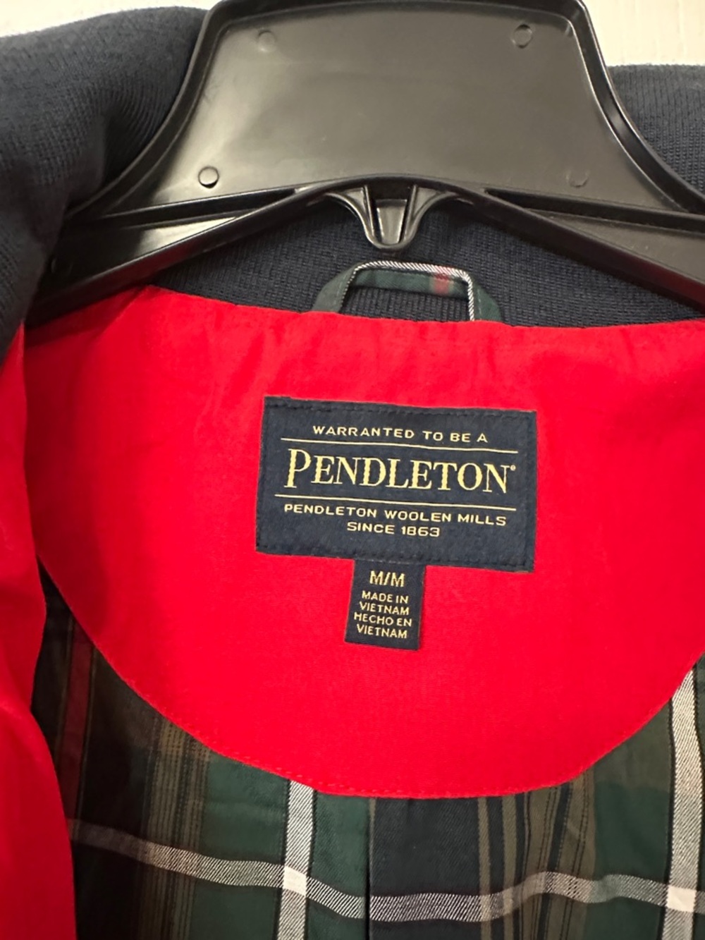 Pendleton Red Utility Jacket with black Trim - Picture 3 of 5